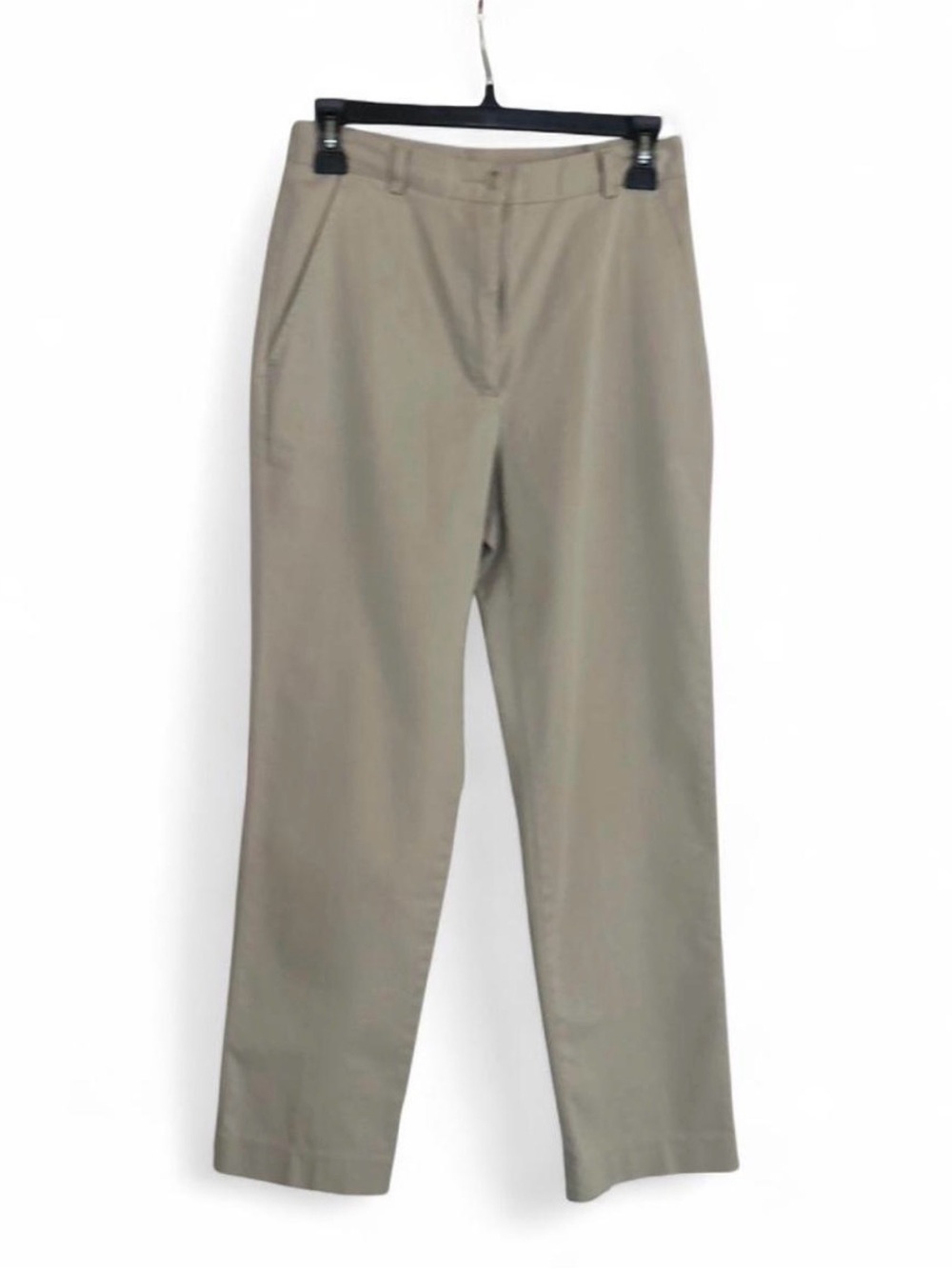 Appleseed's Beige Twill Dress Pants Petite 4P Pleated Straight Leg Stretch